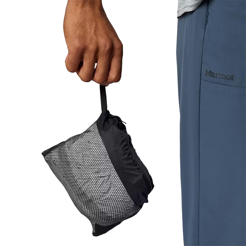 Men's PreCip Evo Full Zip Pant, Marmot Men's PreCip Evo Full Zip Pant in 001-Black in stuff sack