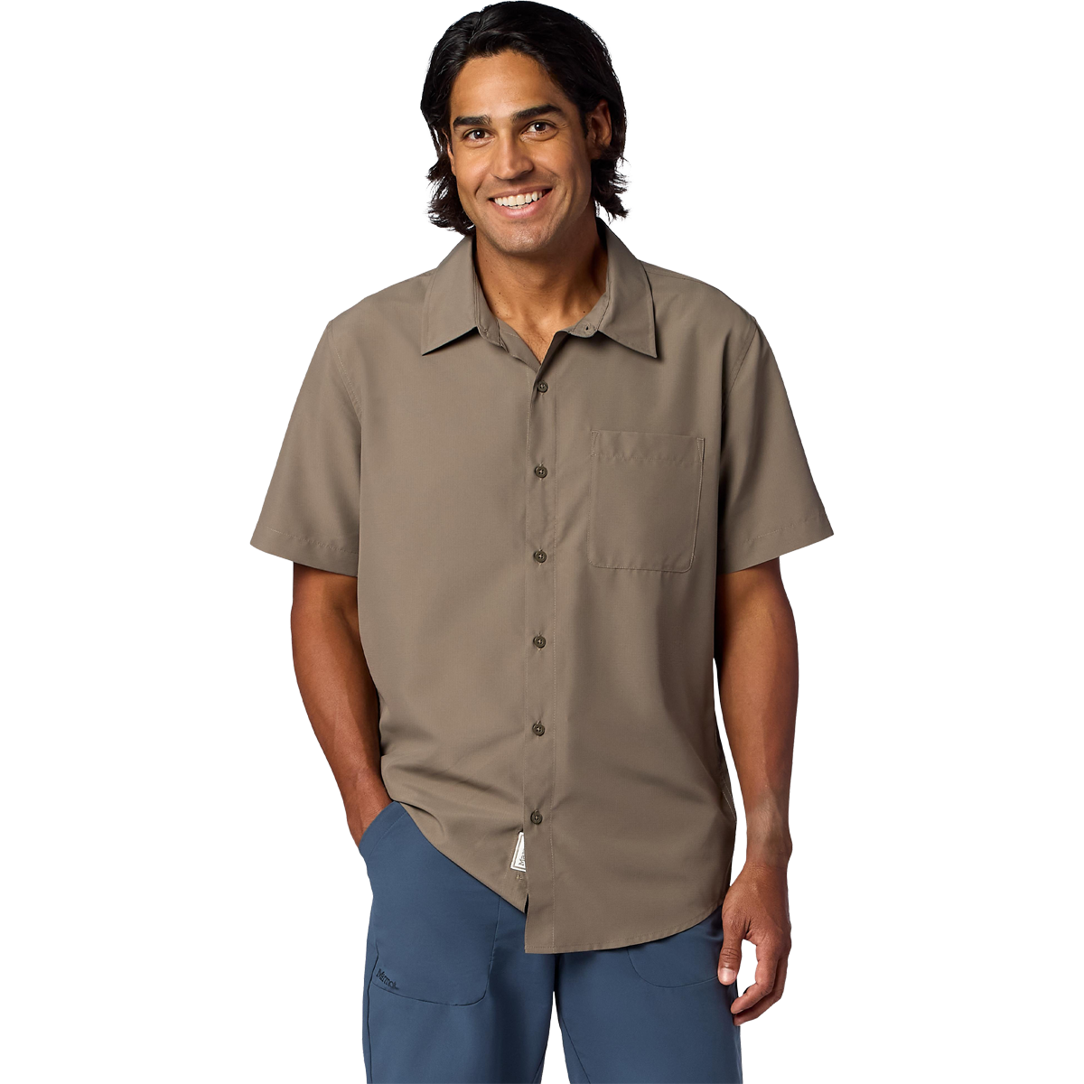 Men's AirExchange UPF 40 Novelty Short-Sleeve Collared Shirt alternate view