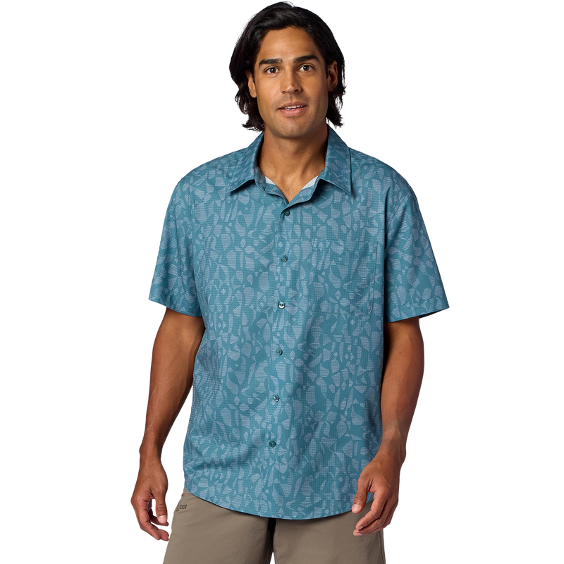 Men's AirExchange Perforated Short-Sleeve Shirt, Featured Image