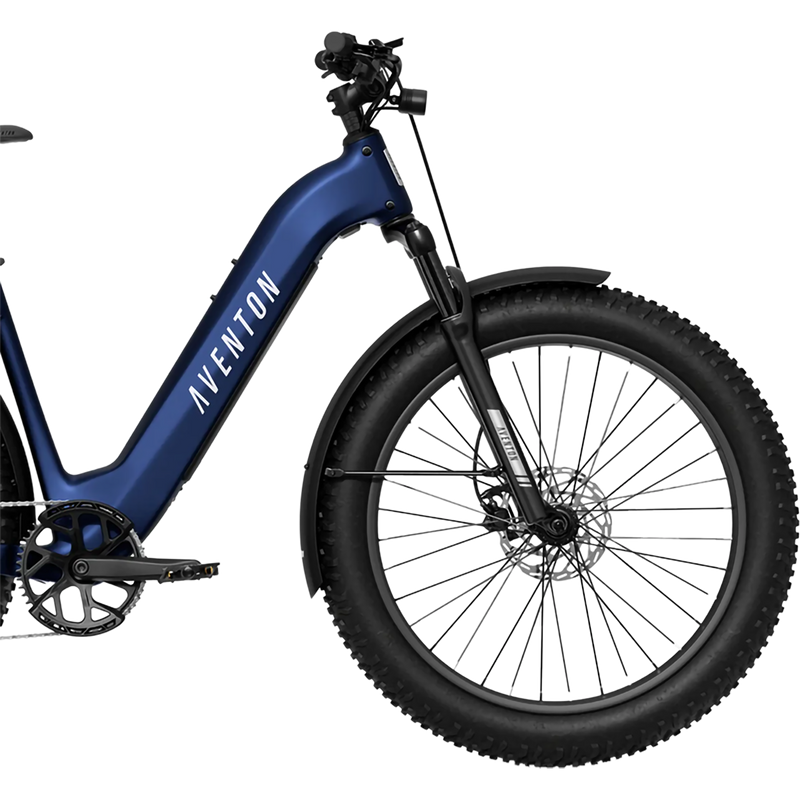 Aventure 3 Step Through Ebike, Aventon Aventure 3 Step Through Ebike in Cobalt Blue front right