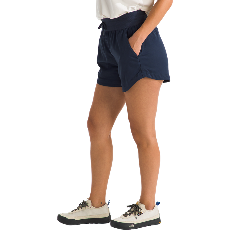 Women's Aphrodite Arise 3" Short, The North Face Women's Aphrodite Arise 3" Short in Summit Navy side view