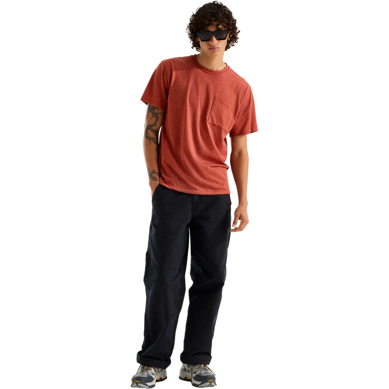 Men's Tri Blend Pocket Short Sleeve Tee, Tri Blend Pocket Short Sleeve Tee in Iron Clay White Heather full view on model