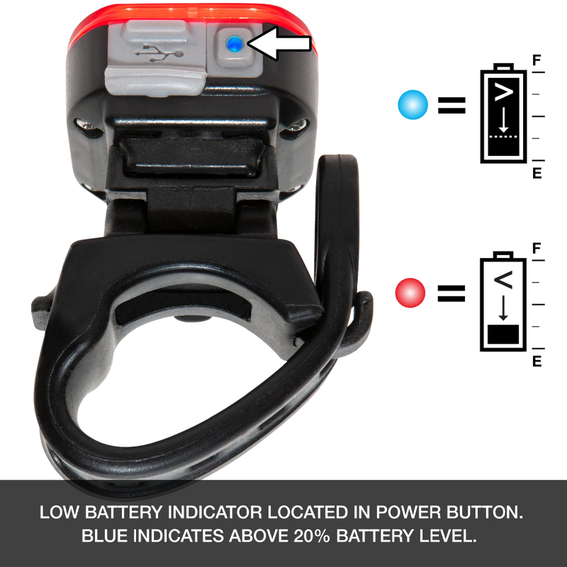 Vmax+ 180, NiteRider Vmax+ 180 tail light power levels