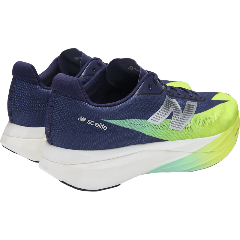 Men's FuelCell SuperComp Elite v5, New Balance Men's FuelCell SC Elite v5 in 79H-Boysenberry/Afterglow pair right rear