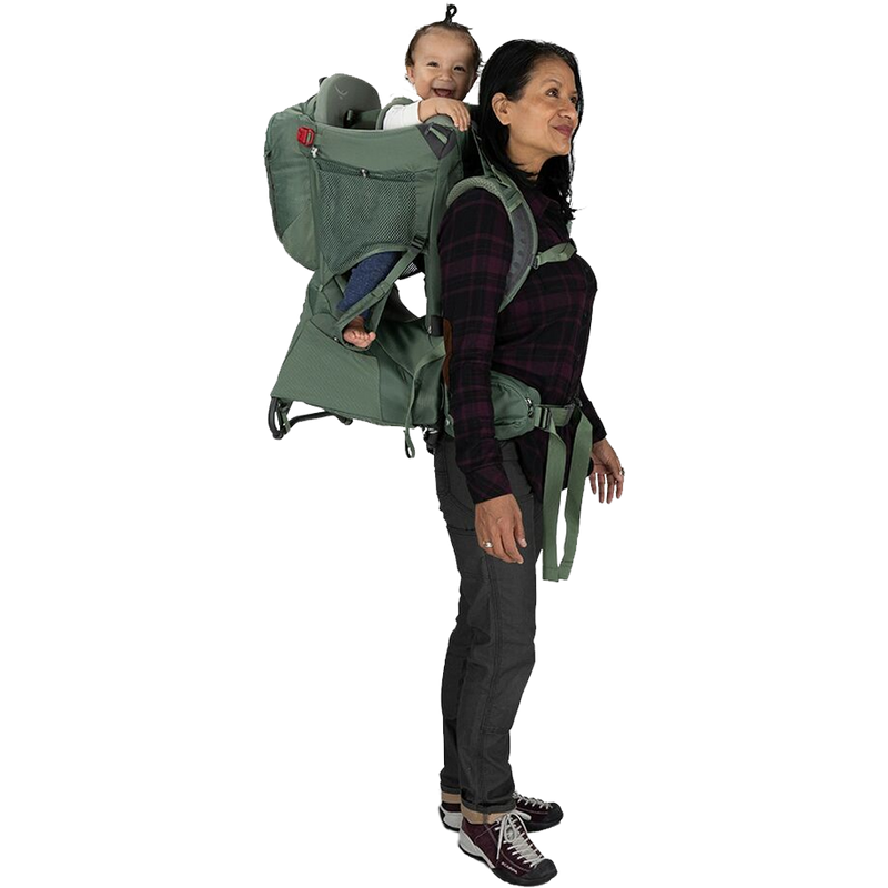 Poco Premium Child Carrier with Rain Cover, Osprey Poco Premium Child Carrier Side on Model