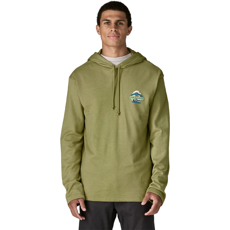 Men's Lightweight Great Waves Wildrise Hoody, Patagonia Men's Lightweight Great Waves Wildrise Hoody front on model