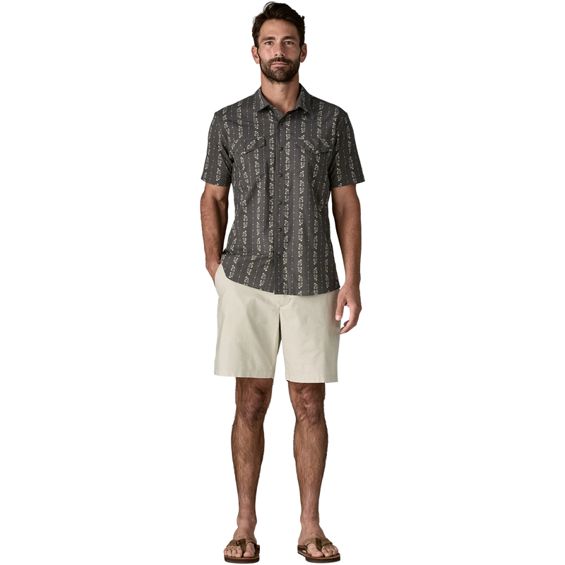 Men's Go To Western Shirt, Patagonia Men's Go To Western Shirt in Forge Grey full body view on model