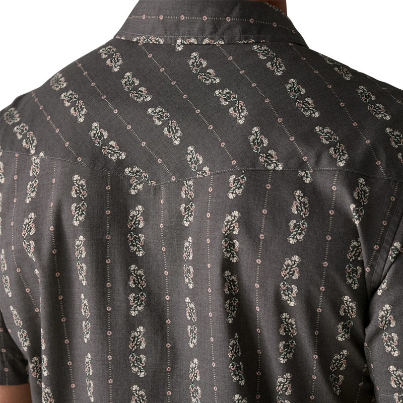 Men's Go To Western Shirt, Patagonia Men's Go To Western Shirt in Forge Grey hem detail on backside