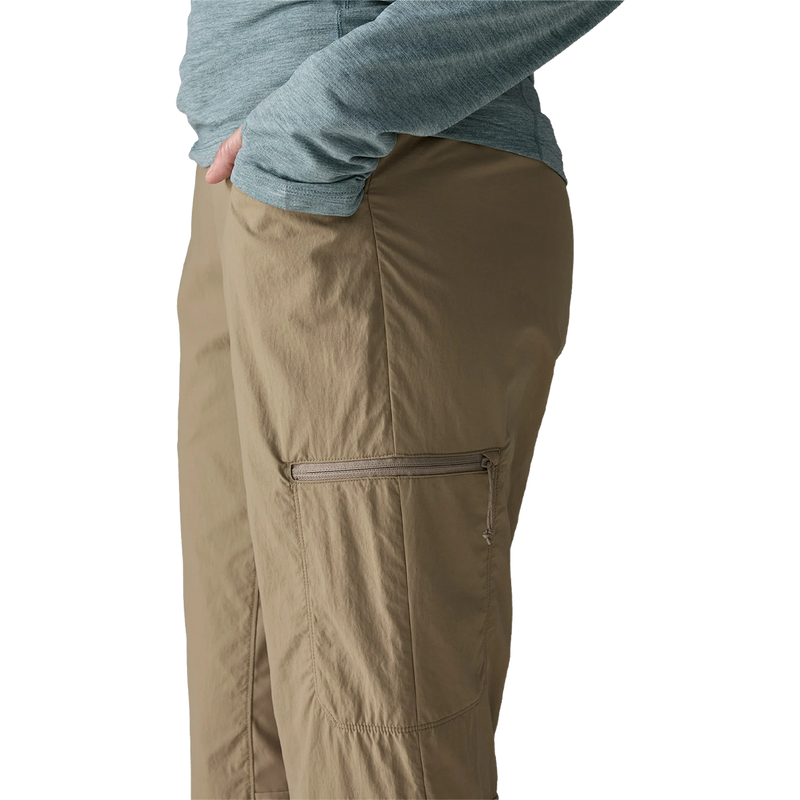 Women's Sandy Cay Pants, Patagonia Women's Sandy Cay Pants in Seabird Grey side view zipper pocket detail