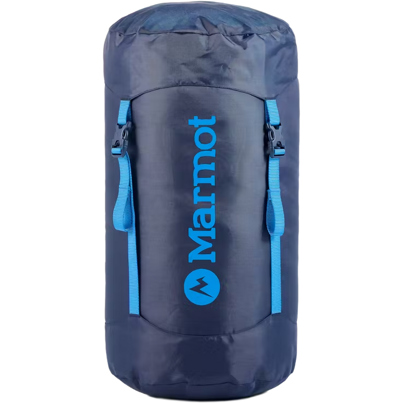 Wraptor 15 Down Regular, Marmot Wraptor 15 Down in 3717-Clear Blue/Arctic Navy stuff sack