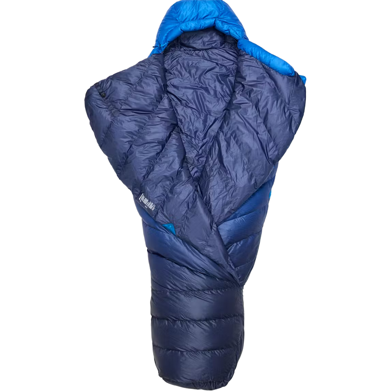 Wraptor 15 Down Regular, Marmot Wraptor 15 Down in 3717-Clear Blue/Arctic Navy flaps unfolded