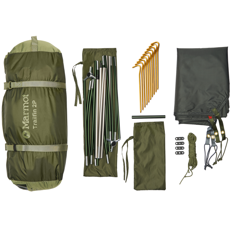 Trailfin 2P, Marmot Trailfin 2P in 42487-Olive Grove/Nori all included parts
