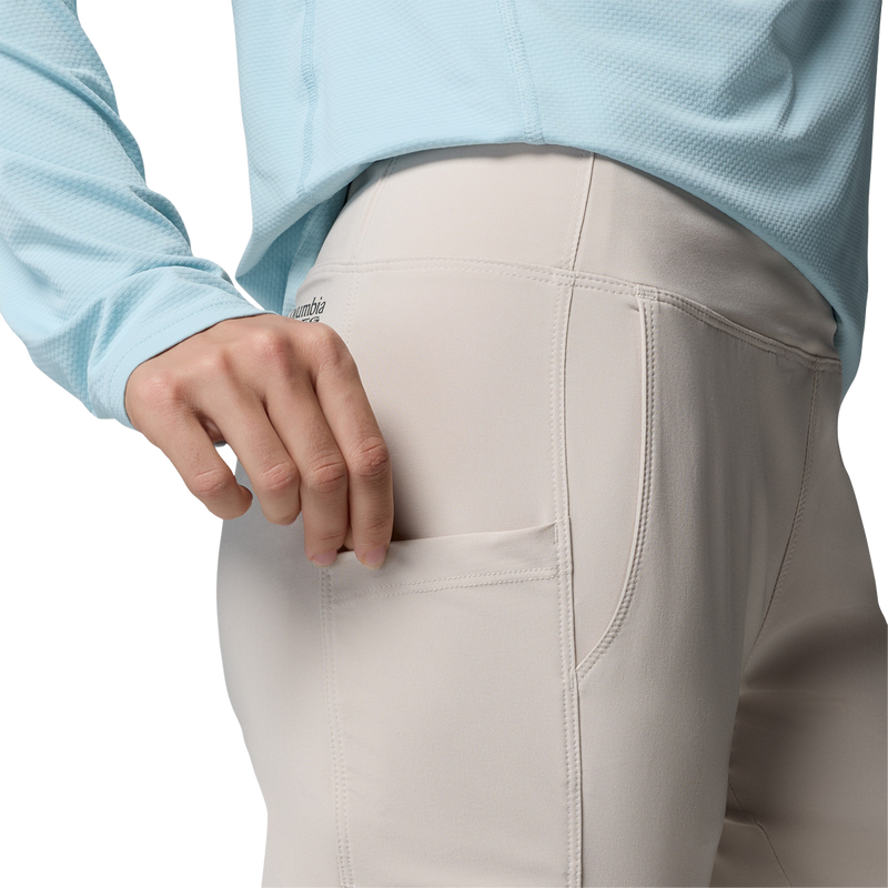 Women's PFG Castback Pant, Columbia Women's PFG Castback Pant in Dark Stone with pocket detail