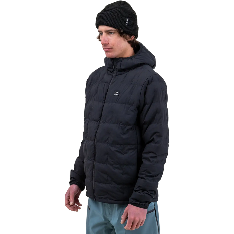 Men's Dark Start Recycled Hoody, Jones Snowboards Dark Start Recycled Hoody in Stealth Black front left