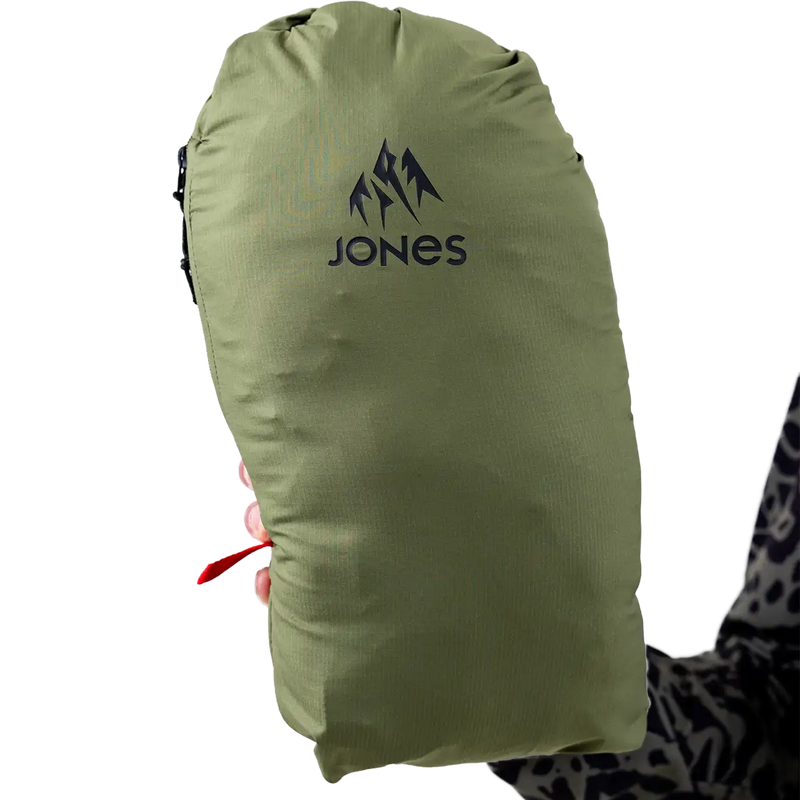 Men's Dark Start Recycled Hoody, Jones Snowboards Dark Start Recycled Hoody in Moss Green in stuff sack