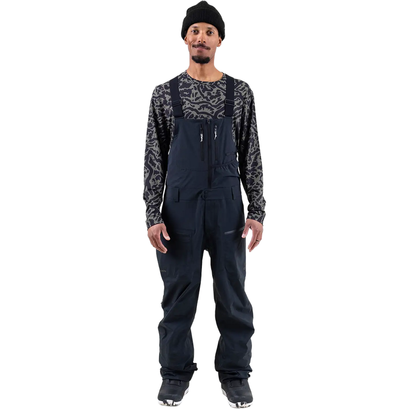 Men's Shralpinist Gore-Tex Recycled 3L Bib, Jones Snowboards Men's Shralpinist Gore-Tex Recycled 3L Bib Stealth Black front