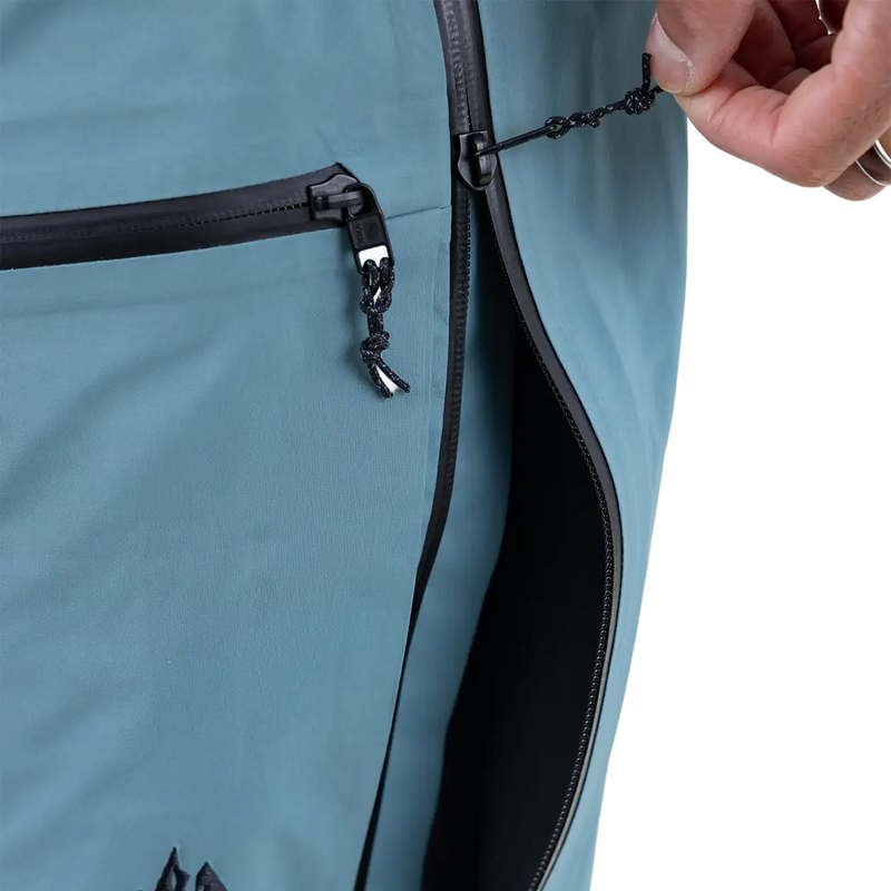 Men's Shralpinist Gore-Tex Recycled 3L Bib, Jones Snowboards Men's Shralpinist Gore-Tex Recycled 3L Bib Stealth Black side zipe