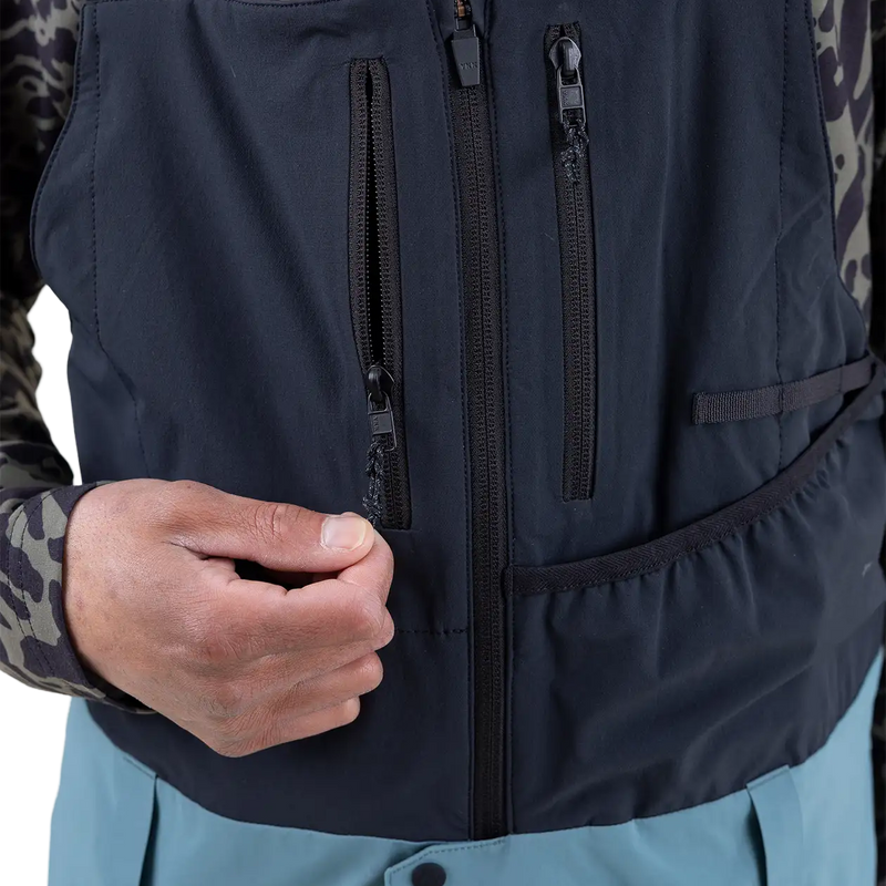 Men's Shralpinist Gore-Tex Recycled 3L Bib, Jones Snowboards Men's Shralpinist Gore-Tex Recycled 3L Bib Stealth Black front pockets
