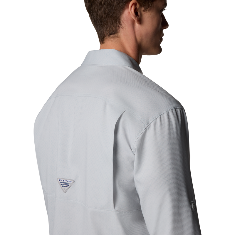 Men's Fly Range Zero Long Sleeve Shirt, Columbia Men's Fly Range Zero Long Sleeve Shirt in 019-Cool Grey back right