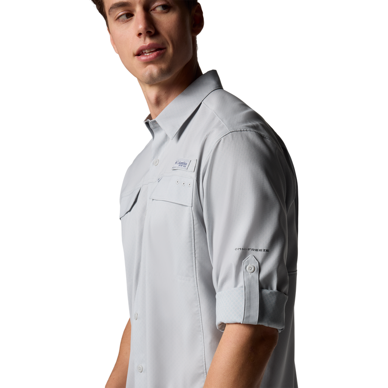 Men's Fly Range Zero Long Sleeve Shirt, Columbia Men's Fly Range Zero Long Sleeve Shirt in 019-Cool Grey left