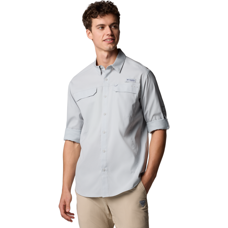 Men's Fly Range Zero Long Sleeve Shirt, Columbia Men's Fly Range Zero Long Sleeve Shirt in 019-Cool Grey front