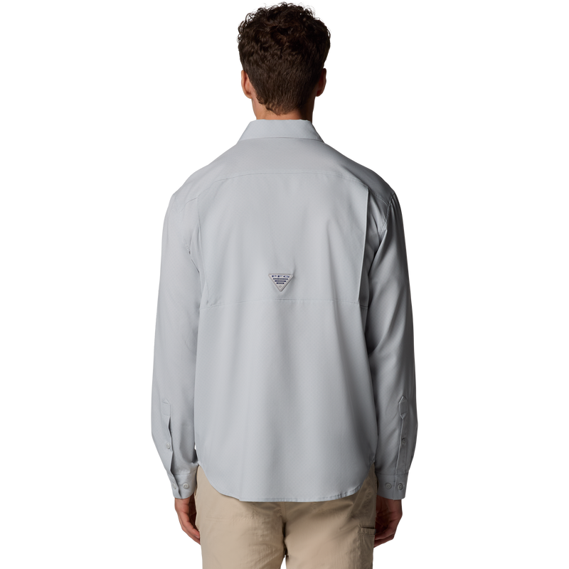Men's Fly Range Zero Long Sleeve Shirt, Columbia Men's Fly Range Zero Long Sleeve Shirt in 019-Cool Grey back