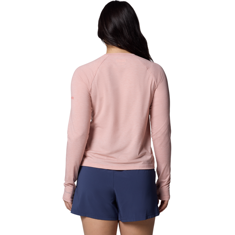 Women's PFG Uncharted Knit Long Sleeve, Columbia Women's PFG Uncharted Knit Long Sleeve in Faux Pink Heaher Back