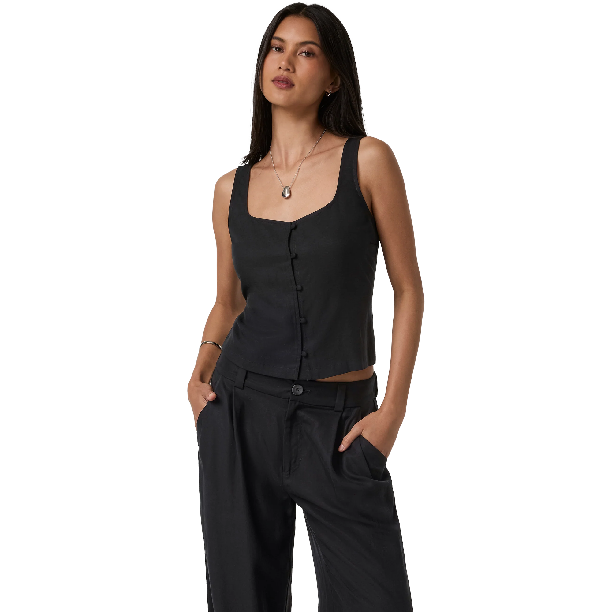 Women's Trestles Button Front Top alternate view