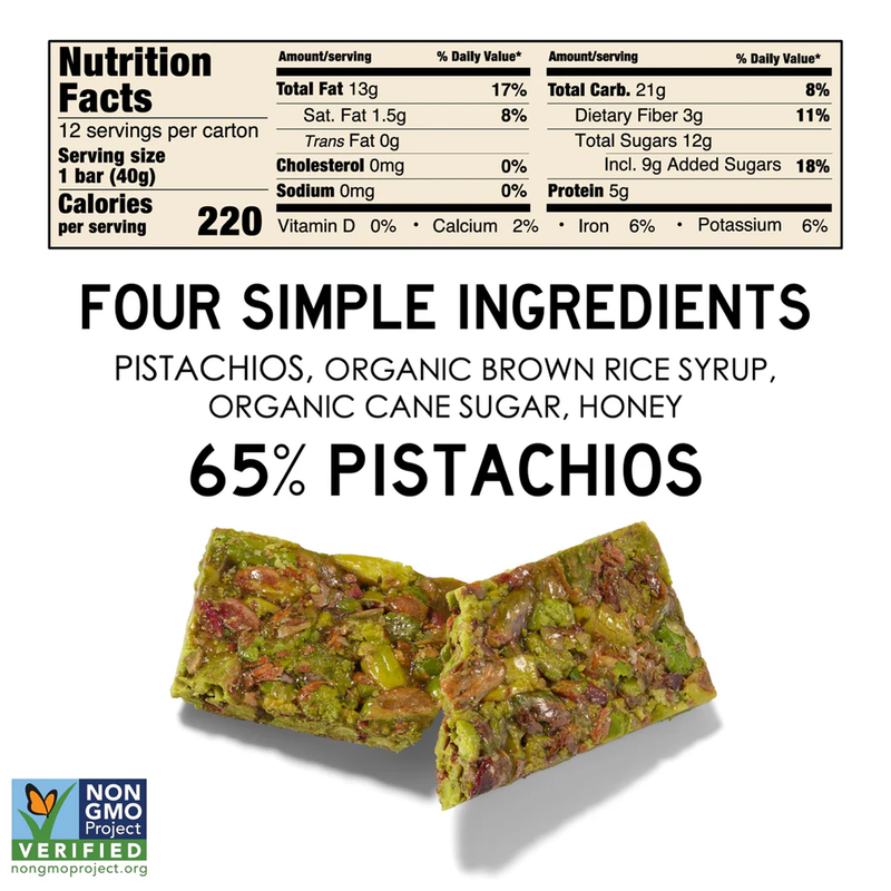 Nut Bar, South 40 Nut Bar in Pistachio ingredients