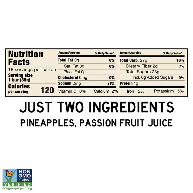 Fruit Bar, South 40 Fruit Bar Pineapple Passion Fruit Ingridients