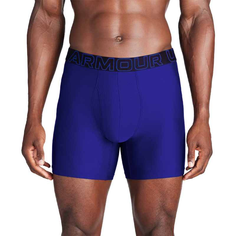 UA Performance Tech 6" Boxer Brief 3-Pack, Under Armour Men's UA Performance Tech™ Men's 6" 3-Pack front on model