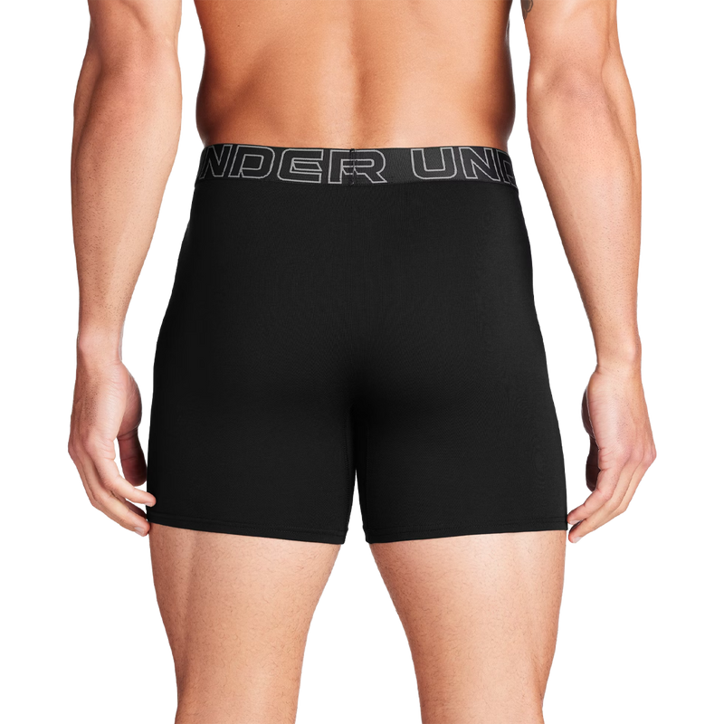UA Performance Cotton 6" Boxer Brief 3-Pack, Under Armour Men's UA Performance Cotton  6" 3-Pack back on model