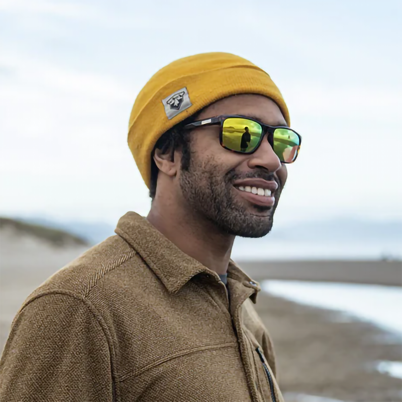 Rambler, Suncloud Rambler in Matte Tortoise/Polarized Green Mirror on model