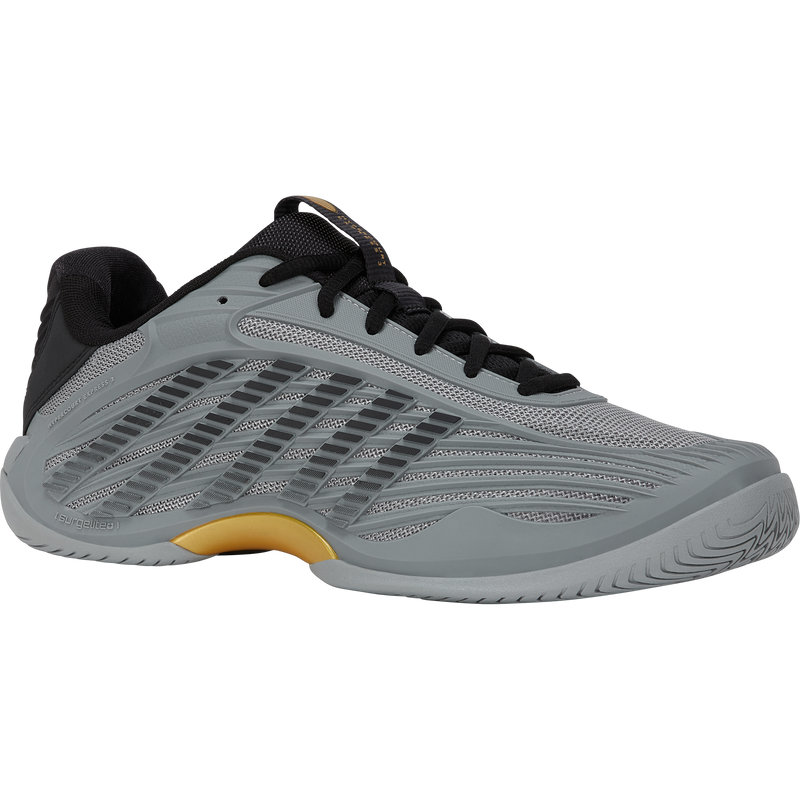 Men's Hypercourt Express 3, K-Swiss Men's Hypercourt Express 3 in 062-Gray/Moonless Night/Gold right front