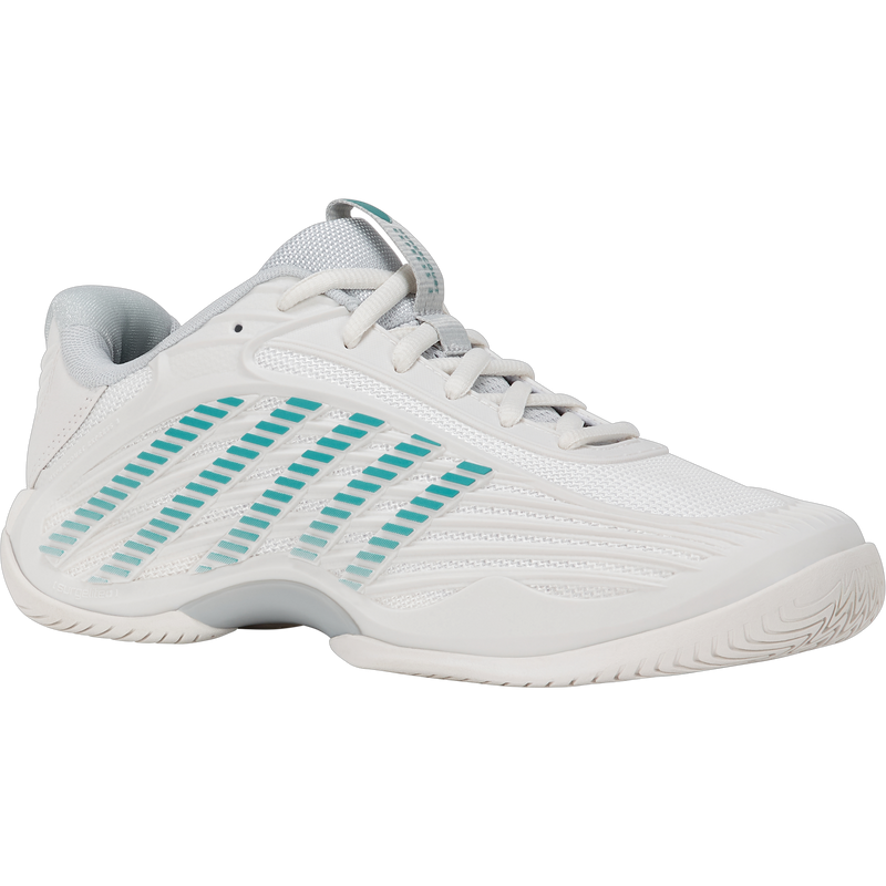 Women's Hypercourt Express 3 Wide, K-Swiss Women's Hypercourt Express 3 Wide in 110-Blanc de Blanc/Glacier Grey/Baltic right front