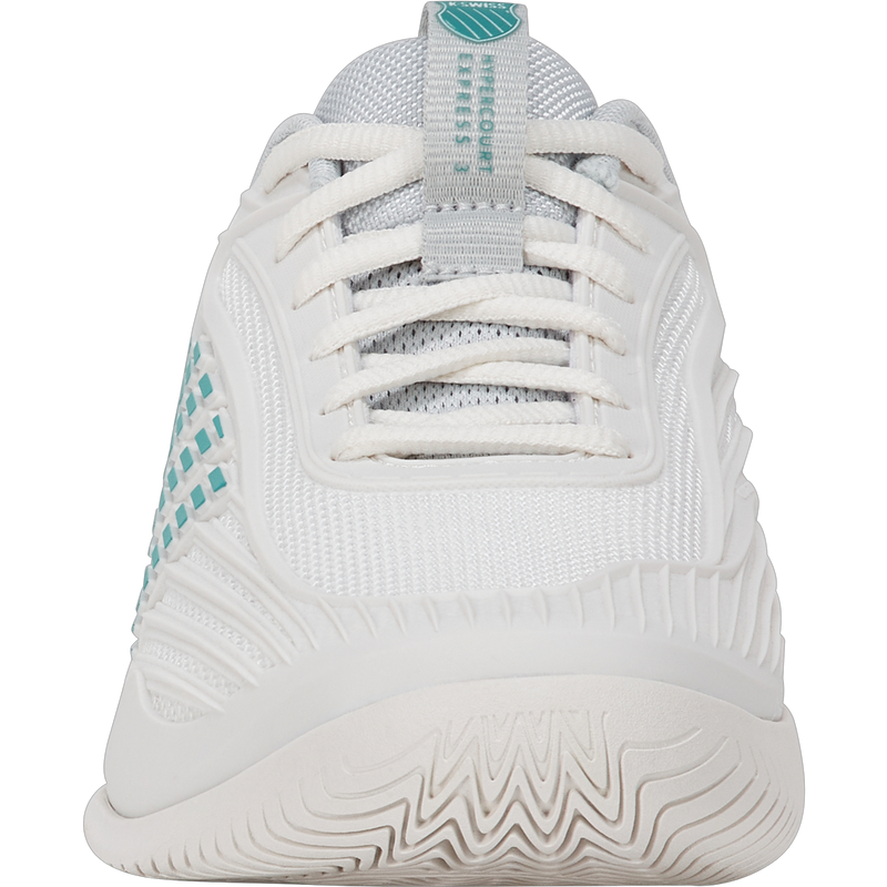 Women's Hypercourt Express 3 Wide, K-Swiss Women's Hypercourt Express 3 Wide in 110-Blanc de Blanc/Glacier Grey/Baltic front