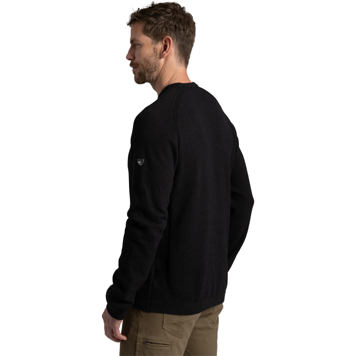 KÜHL Men’s Alibi™ Sweater in Raven side view with patch detail