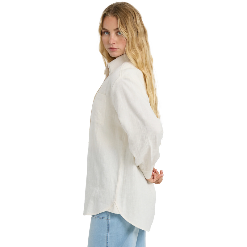 Women's Wanderer Solid Long Sleeve Woven Top, Billabong Women's Wanderer Solid Long Sleeve Woven Top Side