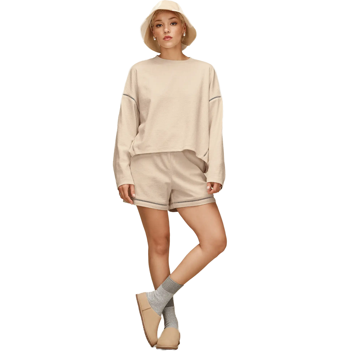 Women's Rib Knit Slouchy Quarter alternate view
