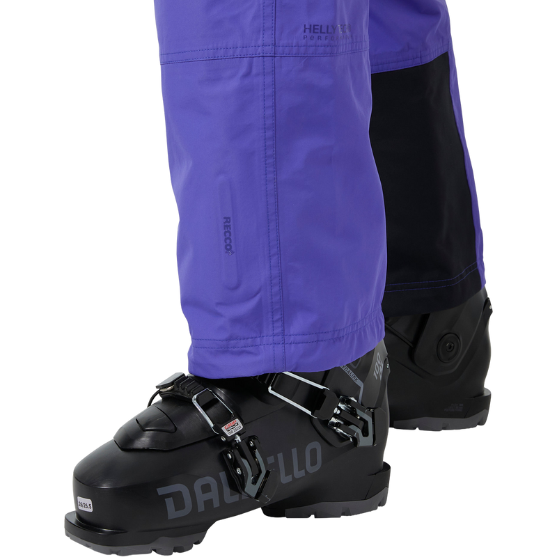 Women's Emiko Shell Bib Pant, Helly Hansen Women's Emiko Shell Bib Pant in Ultra Violet cuffs