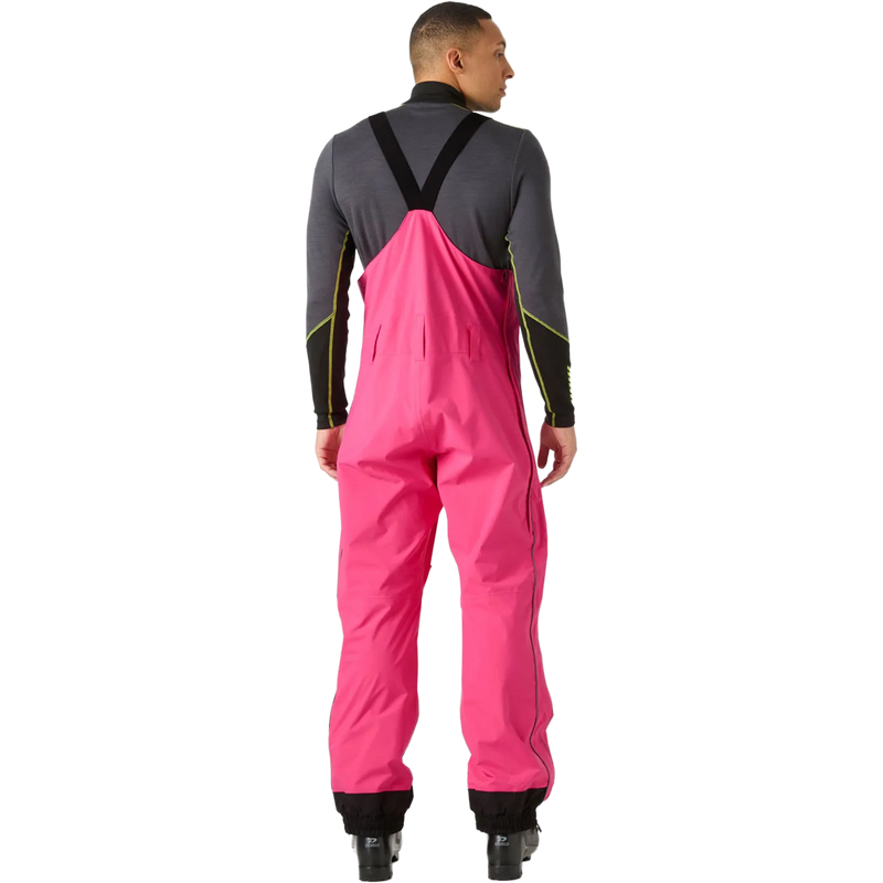 Helly Hansen Ullr D Shell Bib Pant in Hot Pink back view on model