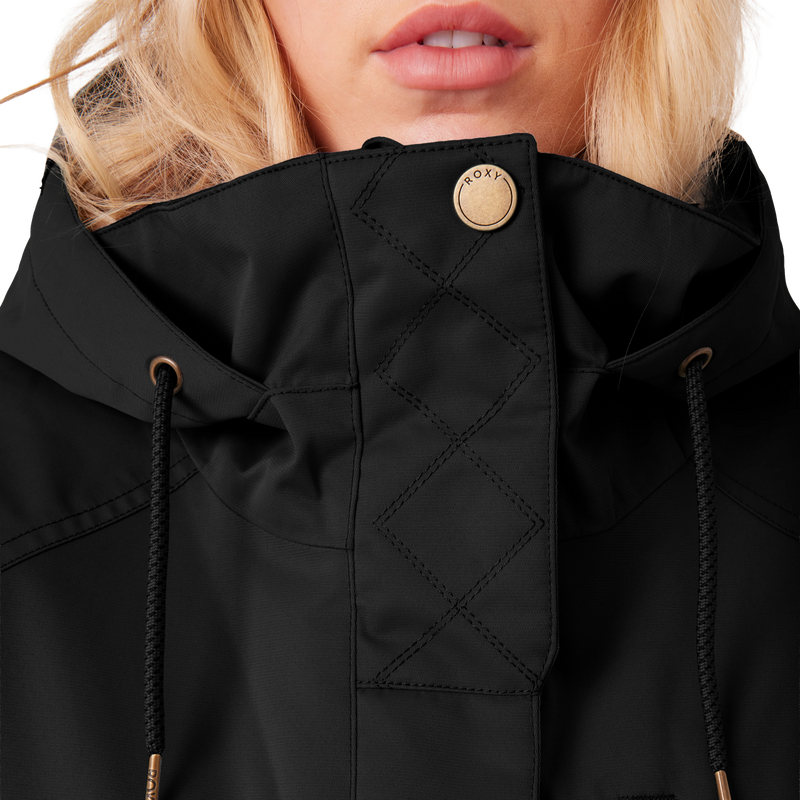 Women's Billie Jacket, Roxy Women's Billie Jacket in BLK Black collar