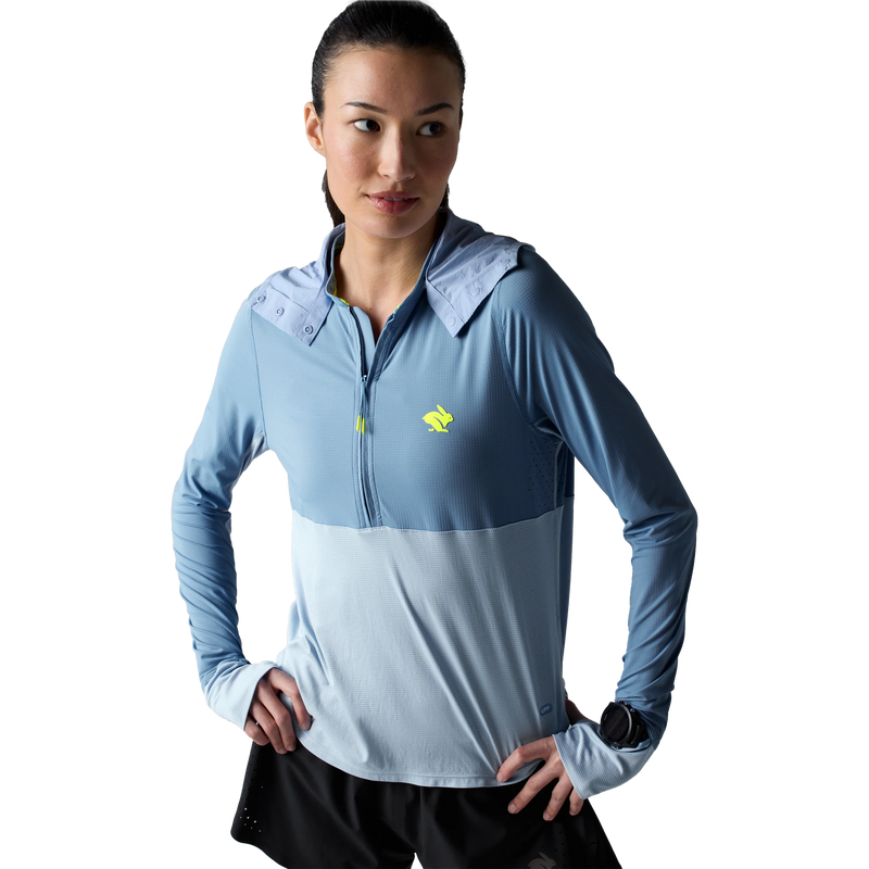 Women's Sunrunner UPF Hoodie, Rabbit Women's Sunrunner UPF Hoodie Front