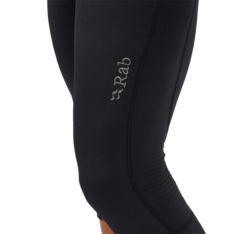 Men's Ocular 3/4 Tights, Rab Men's Ocular 3/4 Tights in BLK-Black left thigh logo