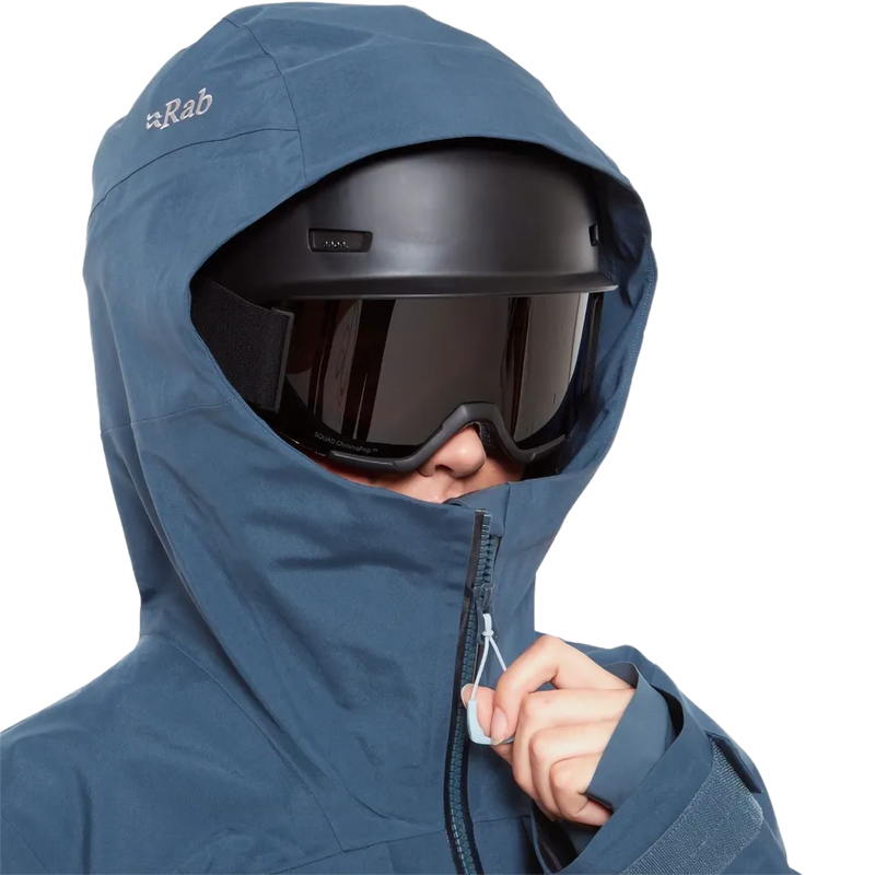 Women's Khroma Converge Gore-Tex Jacket, Rab Women's Khroma Converge Gore-Tex Jacket in Tempest Blue hood