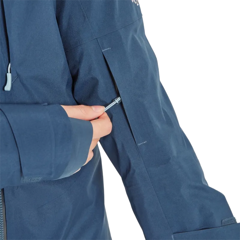 Women's Khroma Converge Gore-Tex Jacket, Rab Women's Khroma Converge Gore-Tex Jacket in Tempest Blue pass pocket