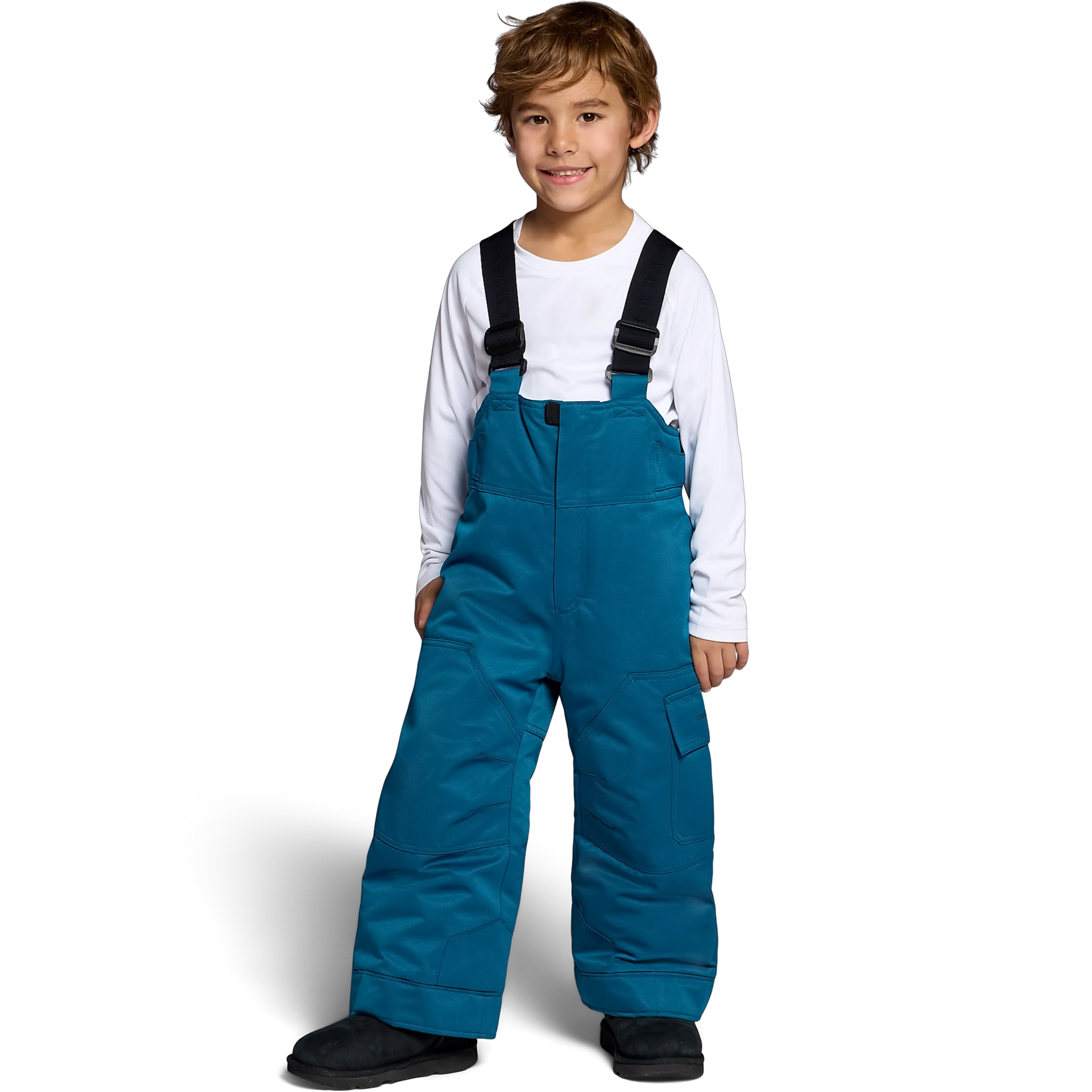 Obermeyer Youth Volt Bib Pant in 26093 Carsair on model front