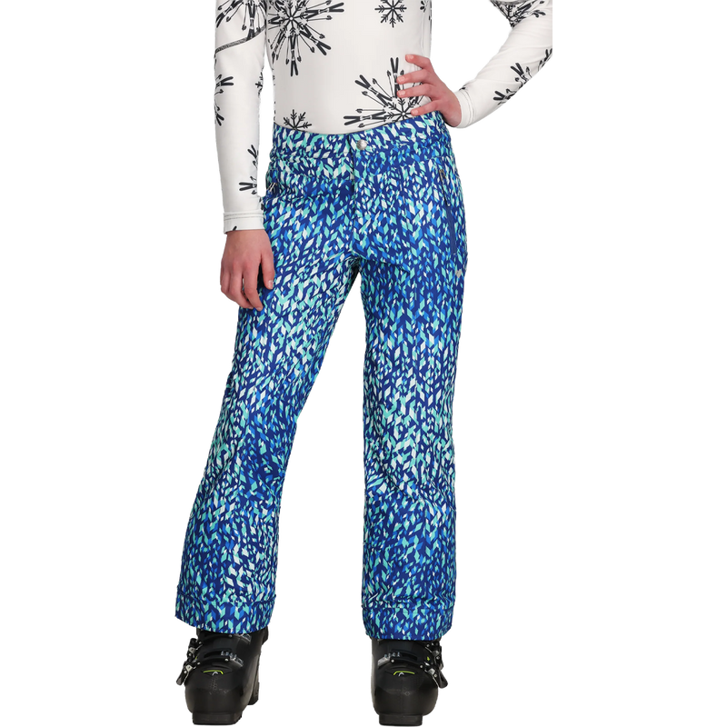 Youth Brooke Print Pant, Obermeyer Youth Brooke Print Pant front on model