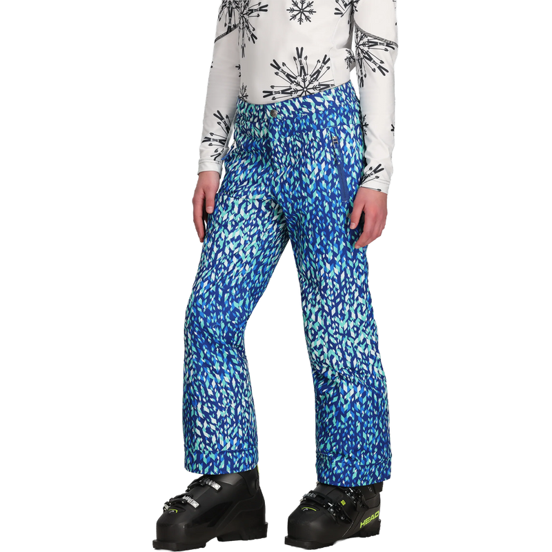 Youth Brooke Print Pant, Obermeyer Youth Brooke Print Pant 3/4 view on model
