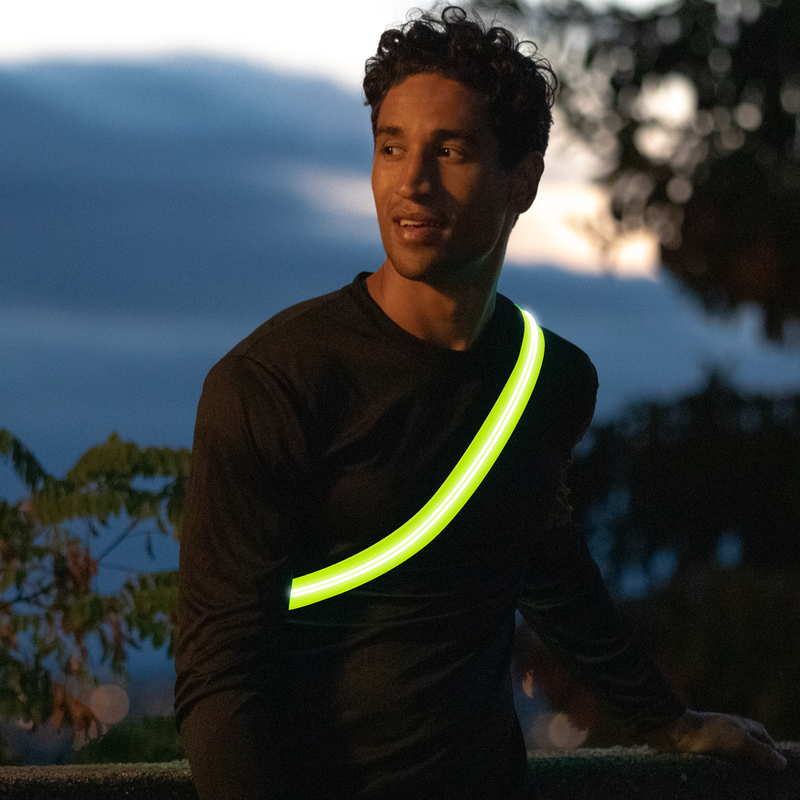 Optic Beam 360 Rechargeable Belt, Amphipod Optic Beam™ 360 Belt as sash on runner